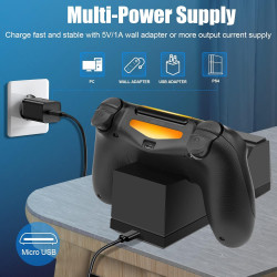 ARyee PS4 Controller Ladestation, Ladegerät für PS4 Controller, Duale Ladestation mit USB-Ladekabel für Playstation4/PS4/PS4