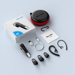 New bee Bluetooth Headset Wireless Freisprech Telefon mit Dual Mic V5.0 Freisprech-Bluetooth-Ohrhörer mit 20 Stunden Sprechzeit
