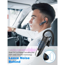 New bee Bluetooth Headset Wireless Freisprech Telefon mit Dual Mic V5.0 Freisprech-Bluetooth-Ohrhörer mit 20 Stunden Sprechzeit