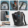 Laptop Business Rucksack Herren mit 15,6 Zoll laptopfach mit USB-Ladeanschluss Diebstahlsicher Handgepäck Tagesrucksack