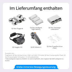 DJI Neo Motion Fly More Combo, Minidrohne mit 4K UHD-Kamera für Erwachsene, 135 g selbstfliegende Drohne, die dir folgt,