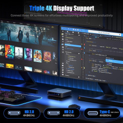 Trycco WI-6 Mini PC 13th Gen N150 (3,6 GHz), 16GB RAM/ 512GB SSD, DDR4/Type-C/Dual HDMI, Mini-Desktop-Computer WiFi5 4K/60Hz