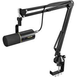 TONOR Gaming Microphone mit XLR/USB Kabel, Dynamisches Mikrofon PC mit Mikrofonarm und Mute Button, Vocal Mic Gesangsmikrofon