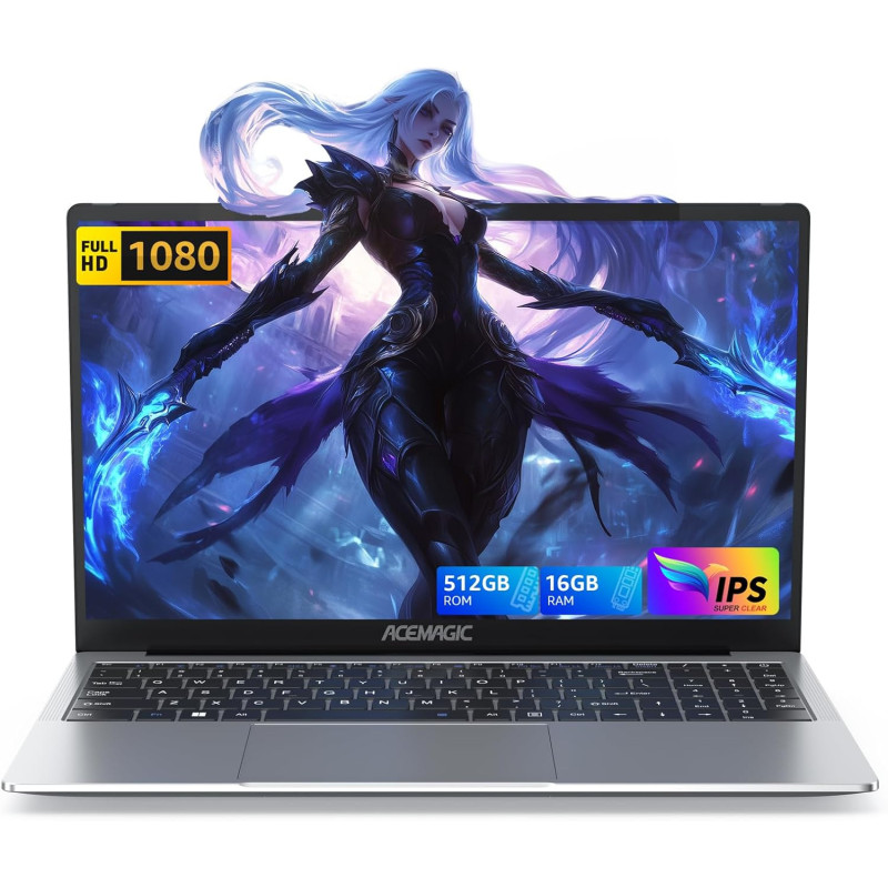 ACEMAGIC Gaming Laptop Computer,Ryzen™ 7 7735HS,Bis zu 4,8 GHz,16GB Ram DDR5 4800MHz 512GB SSD,16 Zoll FHD Display Laptop,Gaming