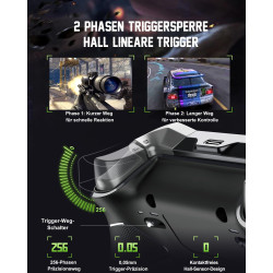 PXN P5 Kabelloser Gaming Controller 2025 – Hall Effekt Joystick & Trigger, 1000Hz Polling-Rate, 4 Makrotasten, 2.4G/BT/SW,