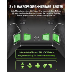 PXN P5 Kabelloser Gaming Controller 2025 – Hall Effekt Joystick & Trigger, 1000Hz Polling-Rate, 4 Makrotasten, 2.4G/BT/SW,