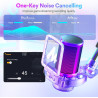MAONO Gaming Mikrofon Rosa mit Geräuschunterdrückung, Computer PC Kondensatormikrofon mit RGB-Licht, Mute, Gain, Überwachung für