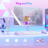 MAONO Gaming Mikrofon Rosa mit Geräuschunterdrückung, Computer PC Kondensatormikrofon mit RGB-Licht, Mute, Gain, Überwachung für
