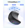 TECKNET Wireless Vertikale Ergonomische Maus, 4800 DPI 5 Tasten Kabellose Optische Maus, 2.4G USB Vertical Ergonomic Optical