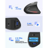 TECKNET Wireless Vertikale Ergonomische Maus, 4800 DPI 5 Tasten Kabellose Optische Maus, 2.4G USB Vertical Ergonomic Optical