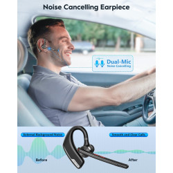 New bee Bluetooth Headset Wireless V5.2 mit 80h Spielzeit Bluetooth Freisprech Headset mit CVC 8.0 und ENC Dual Mic für