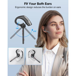 New bee Bluetooth Headset Wireless V5.2 mit 80h Spielzeit Bluetooth Freisprech Headset mit CVC 8.0 und ENC Dual Mic für