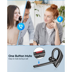 New bee Bluetooth Headset Wireless V5.2 mit 80h Spielzeit Bluetooth Freisprech Headset mit CVC 8.0 und ENC Dual Mic für