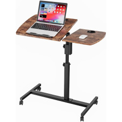 Dripex 80×40cm Laptoptisch mit 4 Rollen, Schreibtisch Höhenverstellbarer 69-98cm, Mobiler Stehpult Computertisch mit