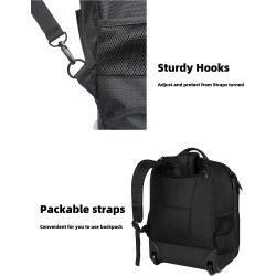 MATEIN Business Trolley Reiserucksack mit Rollen, Groß Rolling 17 Zoll Laptop Rucksack Reisetasche mit Rädern Herren Handgepäck