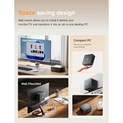 MINIS FORUM UM760 Slim Mini PC, AMD Ryzen 5 7640HS Mini Computer (6C/12T, bis zu 5.0GHz), 32GB DDR5 RAM und 1TB SSD PCIe 4.0,