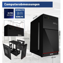 Desktop PC Mit Windows 11 Pro, Intel Core i7, 32GB RAM, 1024GB NVME SSD, 250 Watt Stromversorgung, HDMI Adapter Inklusive.