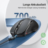 TECKNET Silent Kabellose Maus, Wiederaufladbar Funkmaus 4800 DPI, 2,4 GHz Optische Computer Maus für Laptop, PC, Mac, 6 Tasten,