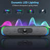 SOULION PC Lautsprecher USB C, Bluetooth USB Soundbar mit 3 LED-Lichteffekten, Kompakte Computer Bar Lautsprecher für PC,