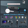 SOULION PC Lautsprecher USB C, Bluetooth USB Soundbar mit 3 LED-Lichteffekten, Kompakte Computer Bar Lautsprecher für PC,
