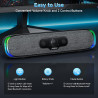SOULION PC Lautsprecher USB C, Bluetooth USB Soundbar mit 3 LED-Lichteffekten, Kompakte Computer Bar Lautsprecher für PC,