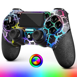 AceGamer Wireless Controller für PS4, Game Controller kompatibel mit PS4/Pro/Slim/PC Gamepad mit Turbo/Zurück Taste/Dual