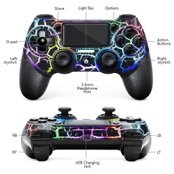 AceGamer Wireless Controller für PS4, Game Controller kompatibel mit PS4/Pro/Slim/PC Gamepad mit Turbo/Zurück Taste/Dual