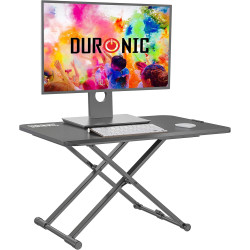Duronic DM05D24 Schreibtischaufsatz | Workstation 74 x 47 cm | Computertisch höhenverstellbar 5 bis 40 cm | Stehpult für PC und