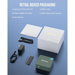 GMKtec G3 Plus N150 Mini PC Intel Twin Lake N150 (Upgrade N100), 16 GB RAM 3200 MHz, 512 GB PCIE3.0 SSD M.2 NVMe SSD
