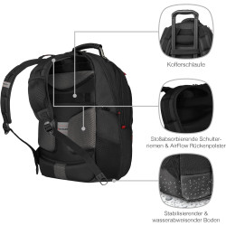 WENGER Pegasus Deluxe Laptop-Rucksack, Notebook 14 bis 16 Zoll, Tablet bis 10 Zoll, 25 l, Damen Herren, Business Uni Schule