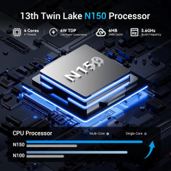 SOAYAN Mini PC, Twin Lake N150 Mini Computer (bis zu 3.6GHz), 16GB DDR4 512GB SSD Mini Desktop Computer 4K UHD Dual