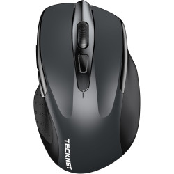 TECKNET Bluetooth Maus, Wiederaufladbare Maus Kabellos(DREI Modi: BT 5.0/3.0 + 2.4G), 4800 DPI, Ergonomische Leise Funkmaus für