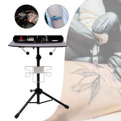 Professional Salon Tattoo Table Desk, Adjustable Height Tattoo Workstation Stand with Removable Tray, Heavy-Duty Steel Frame for