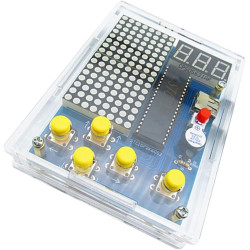 UPKOCH DIY Spielkonsole Löten Bausatz Blau Professionelles Elektronik Kit mit Einzelteilen und Batteriebox Handheld Spielkonsole