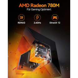 GEEKOM A8 Mini PC mit AMD Ryzen 7 8745HS(3-Jahren-Garantie), 32GB DDR5&1TB SSD Windows 11 Pro Mini Computer, AMD Radeon 780M |