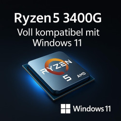 shinobee Basic Gaming PC AMD Ryzen 5 3400G 8 Threads 4.20GHz 16 GB DDR4 512 GB SSD AMD Radeon RX Vega 11 Graphics 4K HDMI DX12