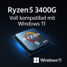 shinobee Basic Gaming PC AMD Ryzen 5 3400G 8 Threads 4.20GHz 16 GB DDR4 512 GB SSD AMD Radeon RX Vega 11 Graphics 4K HDMI DX12