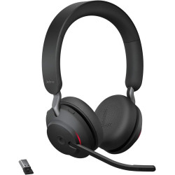 Jabra Evolve2 65 Wireless Headset – Noise Cancelling Microsoft Teams Zertifizierte Stereo Kopfhörer mit Langer Akkulaufzeit –