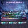 TECKNET RGB Gaming Tastatur für PC, Membran Tastatur mit 105 Tasten, Vollmetall-Pane, Handgelenkauflage,15-Zonen RGB