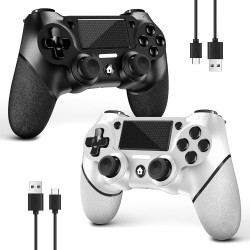 AceGamer 2 Pack Wireless Controller für PS4，Game Controller für PS4/Pro/Slim/PC，Gamepad Joystick mit Turbo/Zurück Taste/Dual