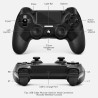 AceGamer 2 Pack Wireless Controller für PS4，Game Controller für PS4/Pro/Slim/PC，Gamepad Joystick mit Turbo/Zurück Taste/Dual