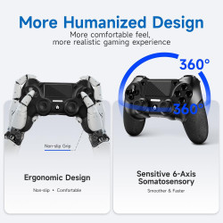 AceGamer 2 Pack Wireless Controller für PS4，Game Controller für PS4/Pro/Slim/PC，Gamepad Joystick mit Turbo/Zurück Taste/Dual