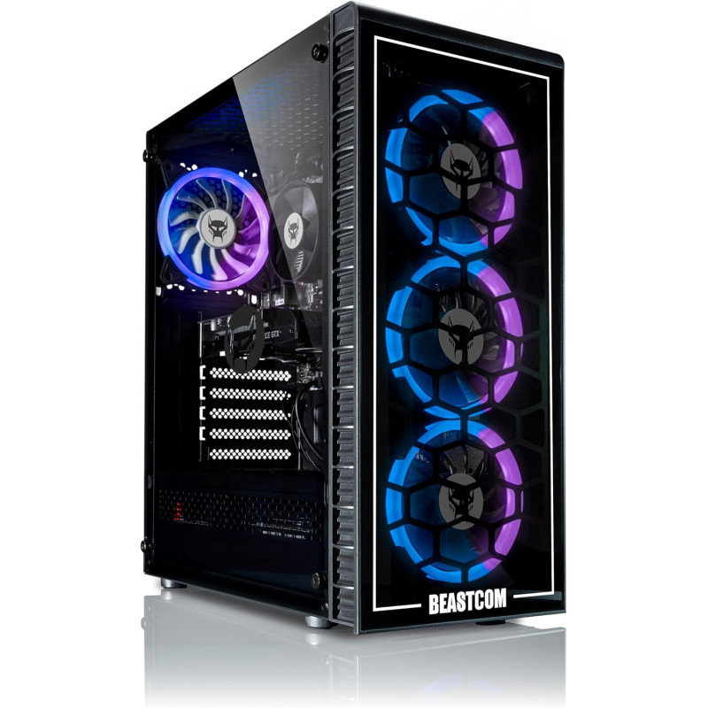 BEASTCOM Q5 | Pro Gaming | Gaming PC | Intel i3-10105F 4 x 4,40 GHz 8-Threads | NVIDIA RTX 3050 4GB | 32GB RAM | 1TB NVMe SSD |