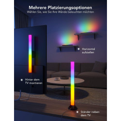 Govee RGBIC LED Lightbar, TV Hintergrundbeleuchtung für 45-70 Zoll, 3 Platzierungsoptionen, LED Lampe funktioniert mit Alexa,
