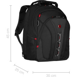 WENGER Legacy Laptop-Tasche, Notebook, Aktentasche, Organizer, Damen Herren, Büro Business-Reisen Uni, Schwarz/Grau