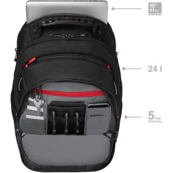 WENGER Legacy Laptop-Tasche, Notebook, Aktentasche, Organizer, Damen Herren, Büro Business-Reisen Uni, Schwarz/Grau