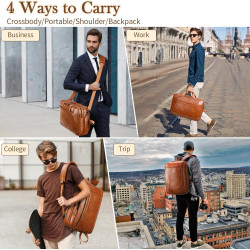 Herren Messenger Bag 17,3 Zoll Canvas/Leder Laptoptasche Rucksack für Herren Aktentasche Computer Handtaschen Schultertasche