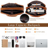 Herren Messenger Bag 17,3 Zoll Canvas/Leder Laptoptasche Rucksack für Herren Aktentasche Computer Handtaschen Schultertasche