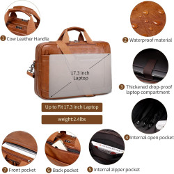 Herren Messenger Bag 17,3 Zoll Canvas/Leder Laptoptasche Rucksack für Herren Aktentasche Computer Handtaschen Schultertasche