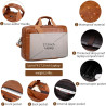 Herren Messenger Bag 17,3 Zoll Canvas/Leder Laptoptasche Rucksack für Herren Aktentasche Computer Handtaschen Schultertasche